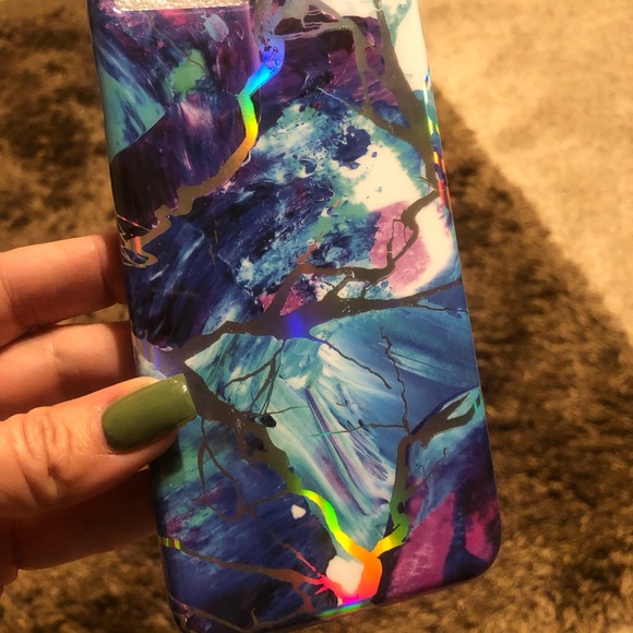 CASES A LA MODE Majestic Holo Rainbow Marble Phone Case iphone - Fits 8 plus - Picture 1 of 9